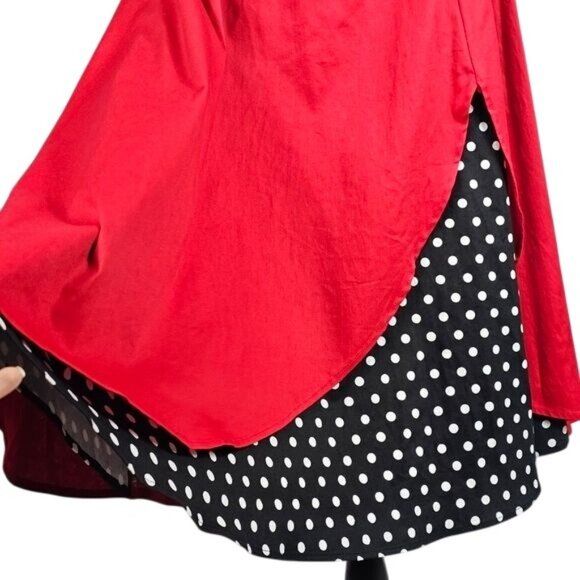 IBTOM Castle 1950s Retro Flare Dress Sz 4XL Red Polka Dot Halter Rockabilly - Picture 4 of 8